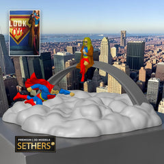 Superman Supergirl flying by Gateway Arch St. Louis MO | 3D Printing Models