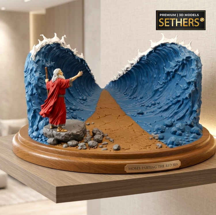 Moses Parting the Red Sea | Bible Christian Diorama | 3D Printing Models