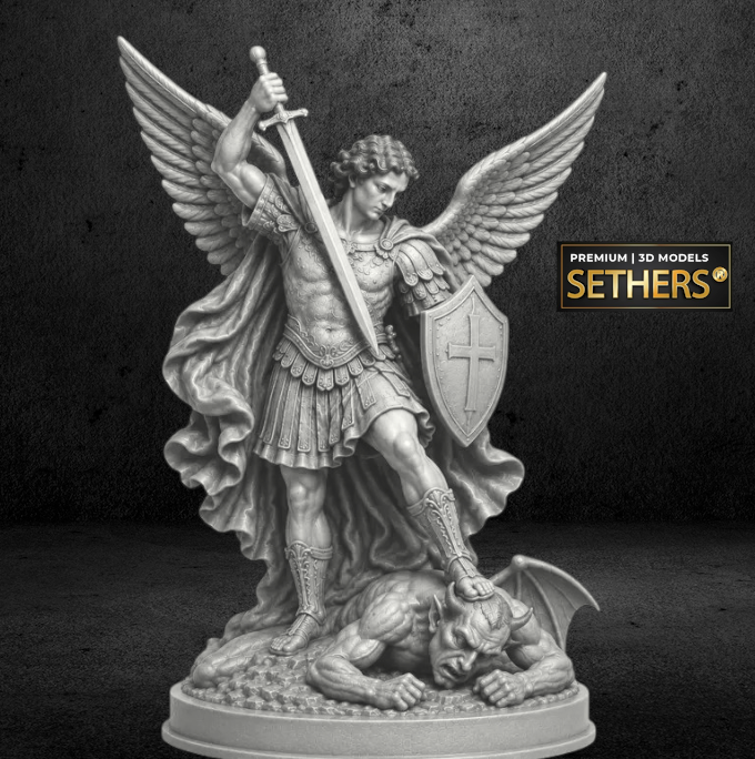 St Michael Archangel Devil's defeat | Bible Christian | 3D Printing Models