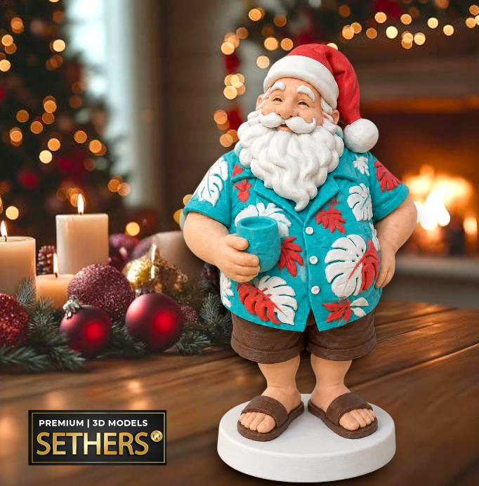 Santa Claus Vacation Christmas Sculpture | 3D Printer Models
