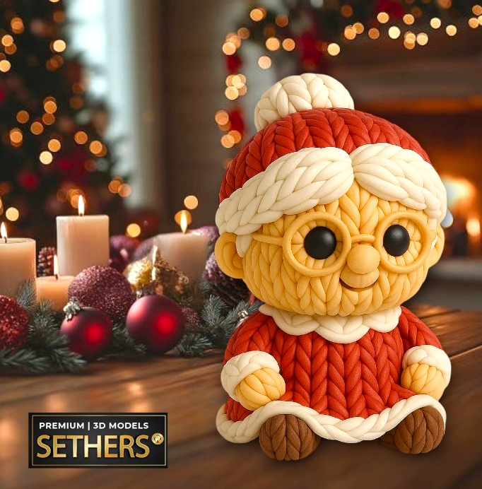 Mrs. Santa Claus Crochet | Christmas Decor | 3D Printing Models