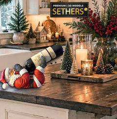 Santa Claus Christmas Wine Bottle Holder | 3D Printing Models