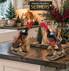 Christmas Reindeer Deer Wine Bottle Holder | 3D Printer Model Files