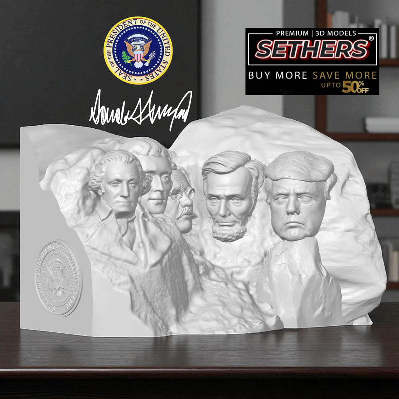 Mt. Rushmore | President Donald J. Trump version | 3D Printing Models STL 3MF Models file for premium download. 3D Model STL Files. Best Premium 3D Printings