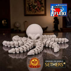 Skeleton Octopus | Flexi | Print In Place | Articulated | 3D Printing Models