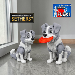 Border Collie | Flexi | Print In Place | Articulated | 3D Printing Models