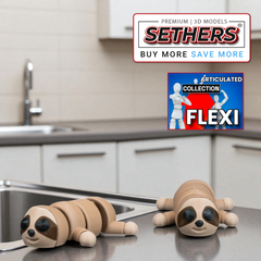 Sloth | Flexi Articulated | KeyChain | 3D Printing STL Models