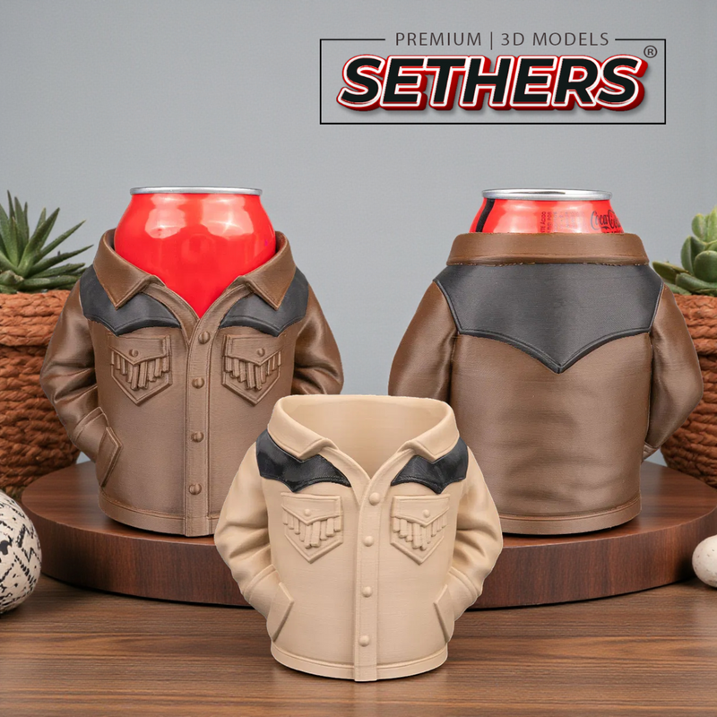 Suede Jacket - Beer Can Holder Koozie | Best 3D Printing Models