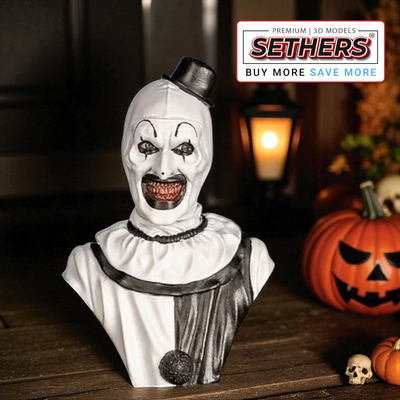Art the Clown Bust | Terrifier Movie | 3D Printing Model Files