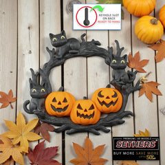 Halloween Wreath Pumpkin | Wall Hanging Decor | 3D Printing Models
Pumpkins and Black Kittens Cats | Includes Keyhole Slot. Best 3D Printing STL 3MF Model Files