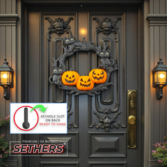 Halloween Wreath Pumpkin | Wall Hanging Decor | 3D Printing Models
Pumpkins and Black Kittens Cats | Includes Keyhole Slot. Best 3D Printing STL 3MF Model Files
