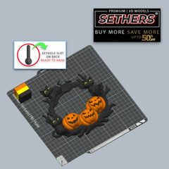 Halloween Wreath Pumpkin | Wall Hanging Decor | 3D Printing Models
Pumpkins and Black Kittens Cats | Includes Keyhole Slot. Best 3D Printing STL 3MF Model Files