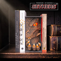 Red Dragon | Book Nook w/ optional Wall Mount | 3D Printing Models