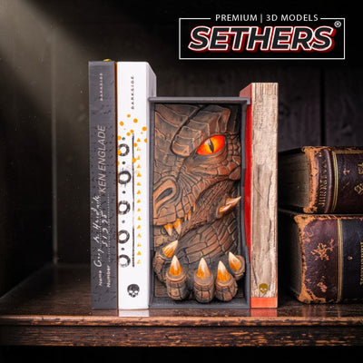 Red Dragon | Book Nook w/ optional Wall Mount | 3D Printing Models