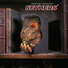 Red Dragon | Book Nook w/ optional Wall Mount | 3D Printing Models