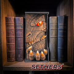 Red Dragon | Book Nook w/ optional Wall Mount | 3D Printing Models