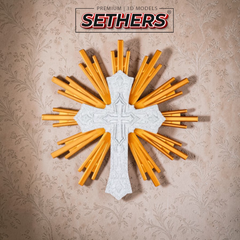 Ornate Cross | Sculpture or Wall Hanging | 3D Printing Models