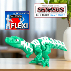 Velociraptor Dinosaur | Flexi Articulated | 3D Printing STL Models