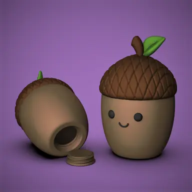 Acorn Buddy with Secret Hidden Compartment | 3D Printer Model Files