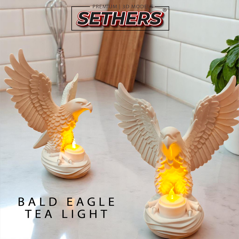 American Eagle | Tea Light Candle Holder | 3D Printer Model Files
