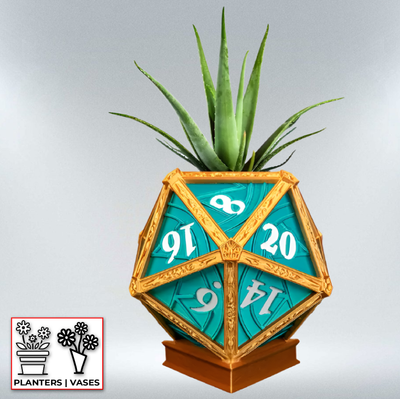 Arcane D20 Dice Planter | 3D Printer Model Files