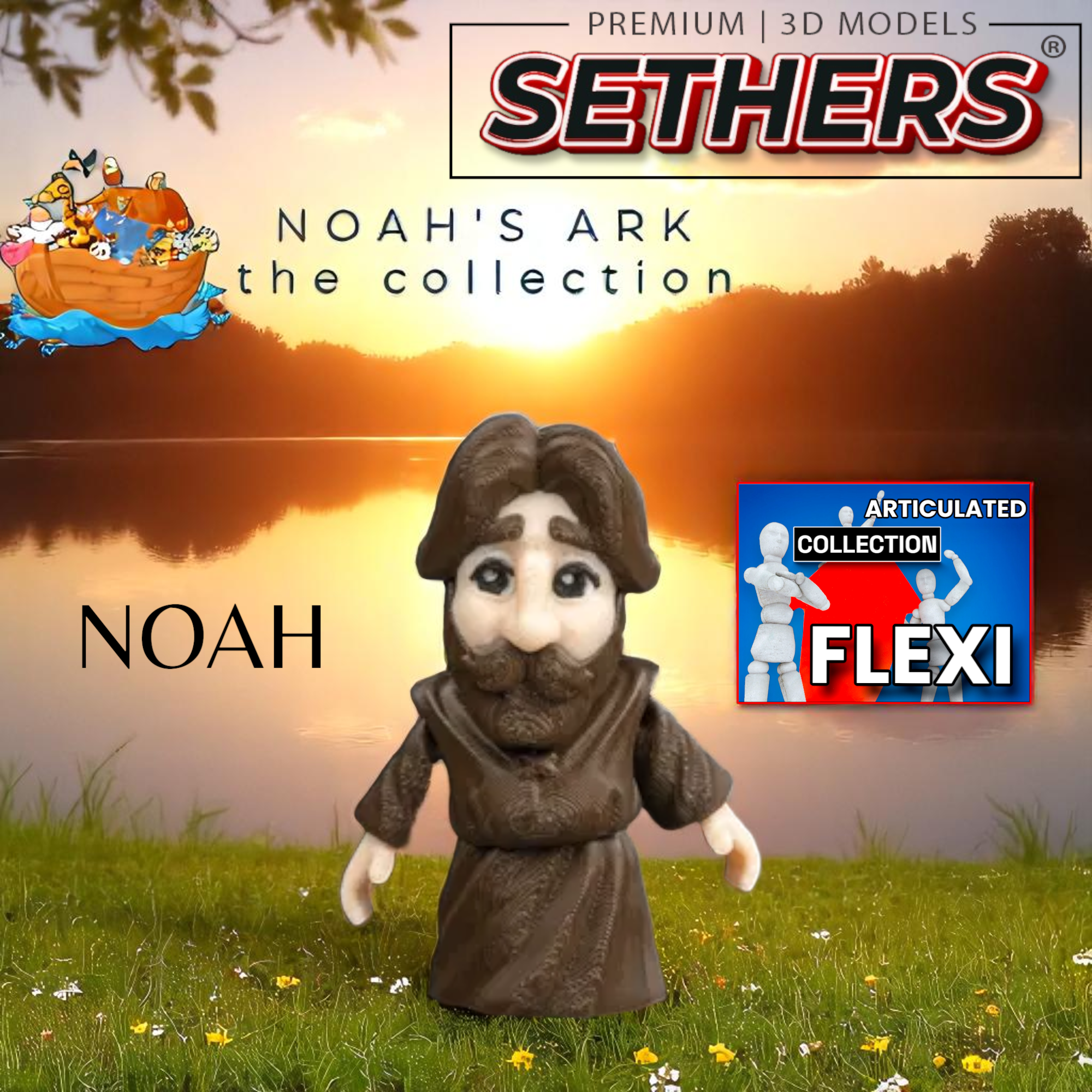 Ark 3d Models Ark with Inside Animal Storage and Noah | Noah's Ark | 3D Printing Mod