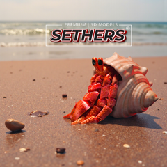 Articulated Hermit Crab in Shell | 3D Printer Model Files