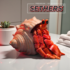 Articulated Hermit Crab in Shell | 3D Printer Model Files