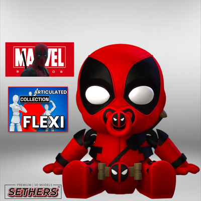 Baby Deadpool | Flexi Print In Place Articulated | 3D Printer Model Files