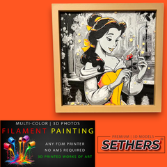 Belle Beauty and the Beast | Photo Filament Painting | 3D Printer Models