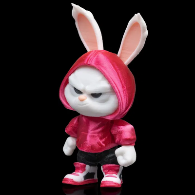 Bunny Boxer | Optional Keychain | Articulated | 3D Printer Model Files