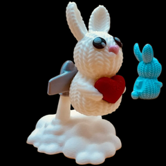 Bunny Rabbit with Jet Pack and Heart | Crochet Knitted | 3D Printer Model Files