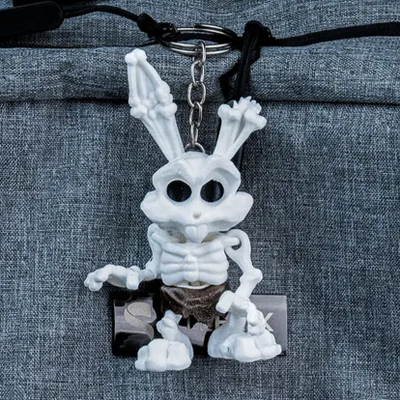Bunny Skeleton | Optional Keychain | Articulated | 3D Printer Model Files