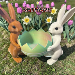 Easter Bunnies Carrying Egg Candy Bowl | 3D Printer Model Files