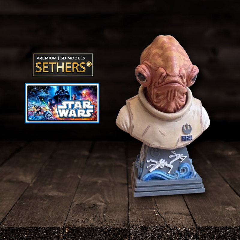Admiral Ackbar Bust | Star Wars | 3D Printing Models