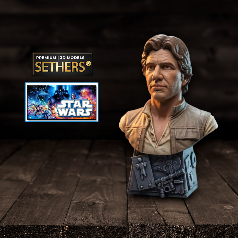 Han Solo Smuggler Harrison Ford Bust | Star Wars | 3D Printing Models