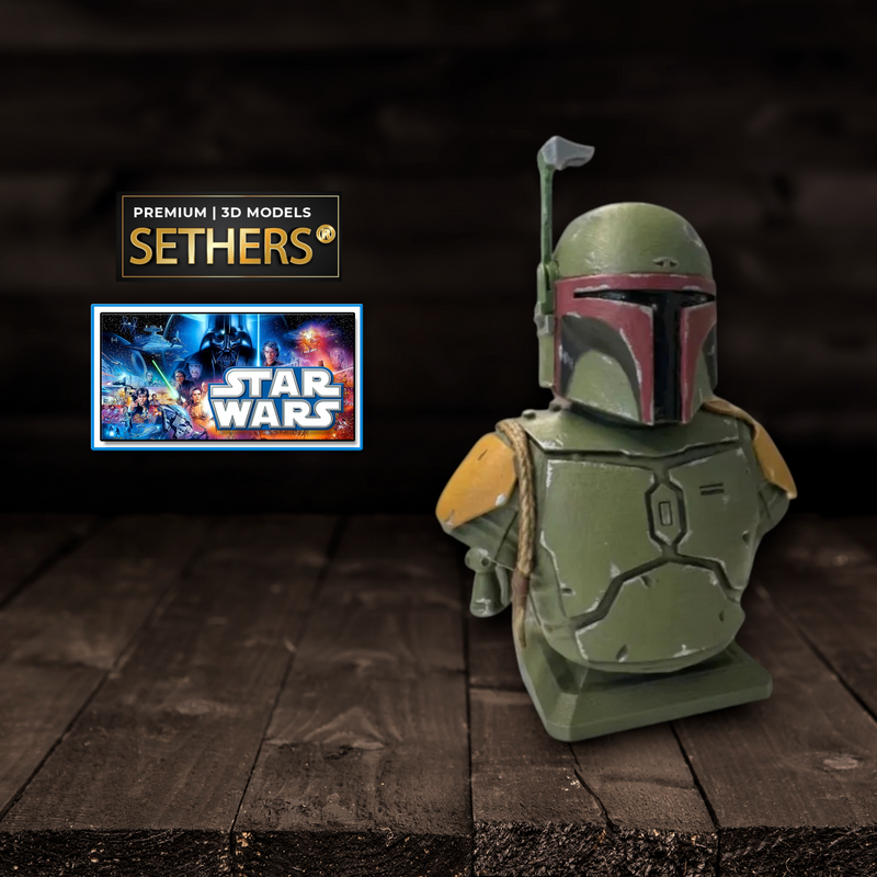 Boba Fett Mandalorian Bust | Star Wars | 3D Printing Models
