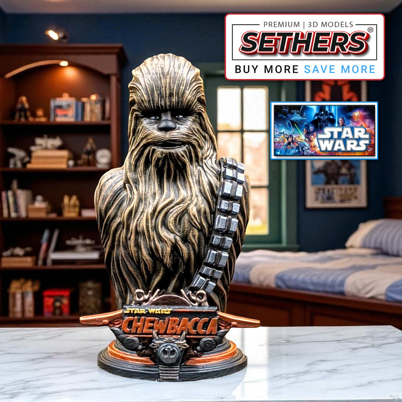 Chewbacca Bust | Star Wars | Best 3D Printing Model Files at Sethers