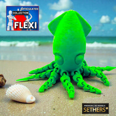 Squid | Flexi Articulated | Print in Place | 3D Printing STL Models