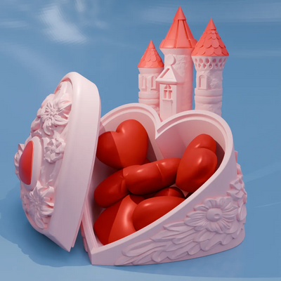 Candy Heart Castle Box | Valentine's Day | 3D Printer Model Files