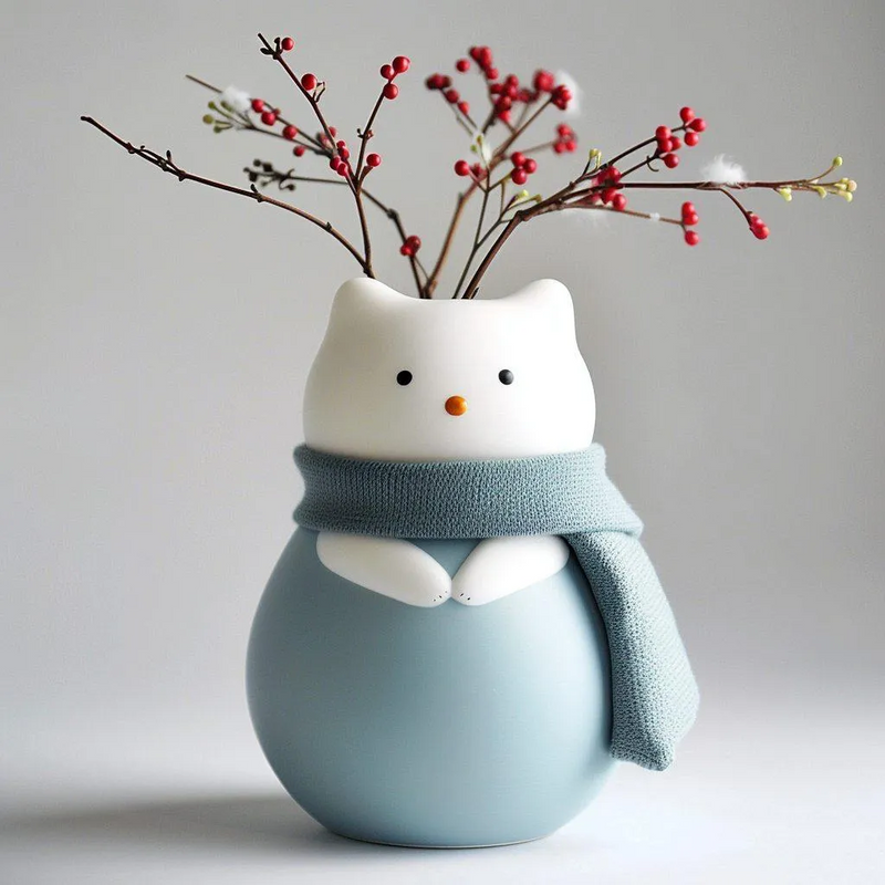 Cat Winter Scarf | Flower Plant Vase Planter | 3D Printer Model Files