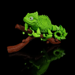 Chameleon with Display Base | Articulated | 3D Printer Model Files