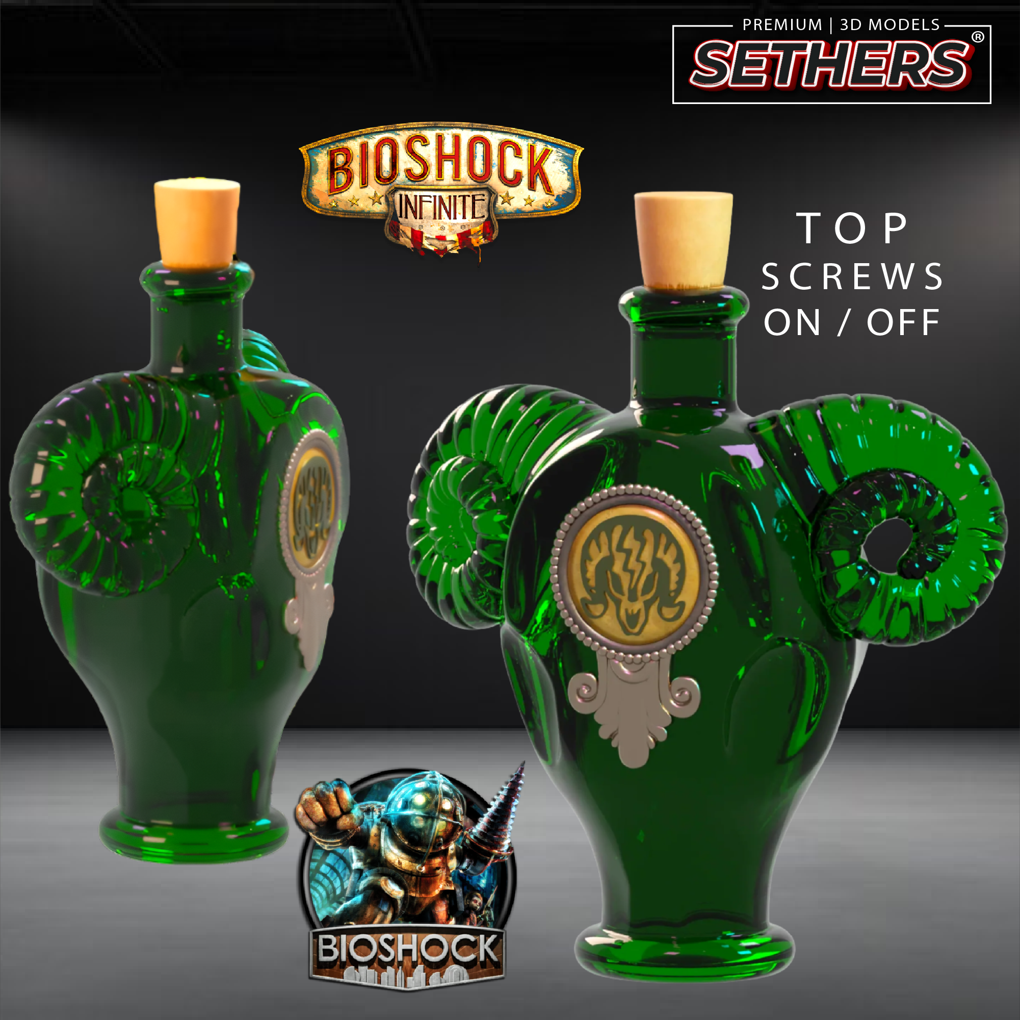 Bioshock Charge Charge | Vigor Potion | Bioshock Infinite | 3D Printer Model Files