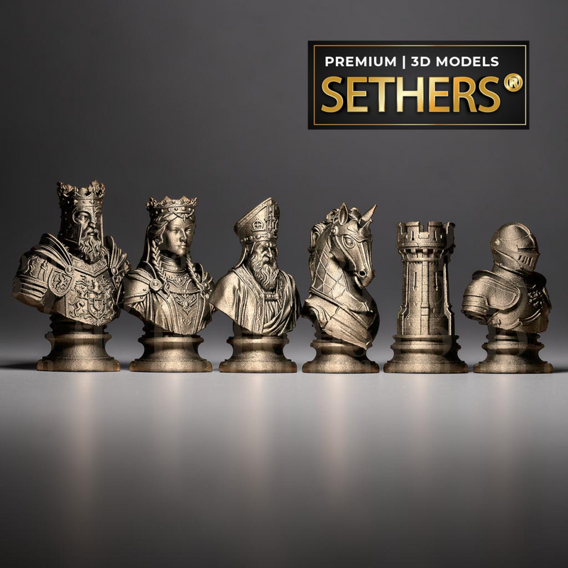 Medieval Stylized v2 Chess Set | 3D Printing Models 