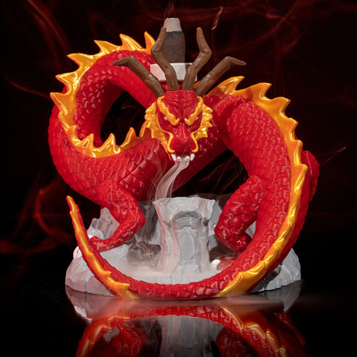 Chinese Dragon Backflow Burner Incense Holder | 3D Printer Model Files