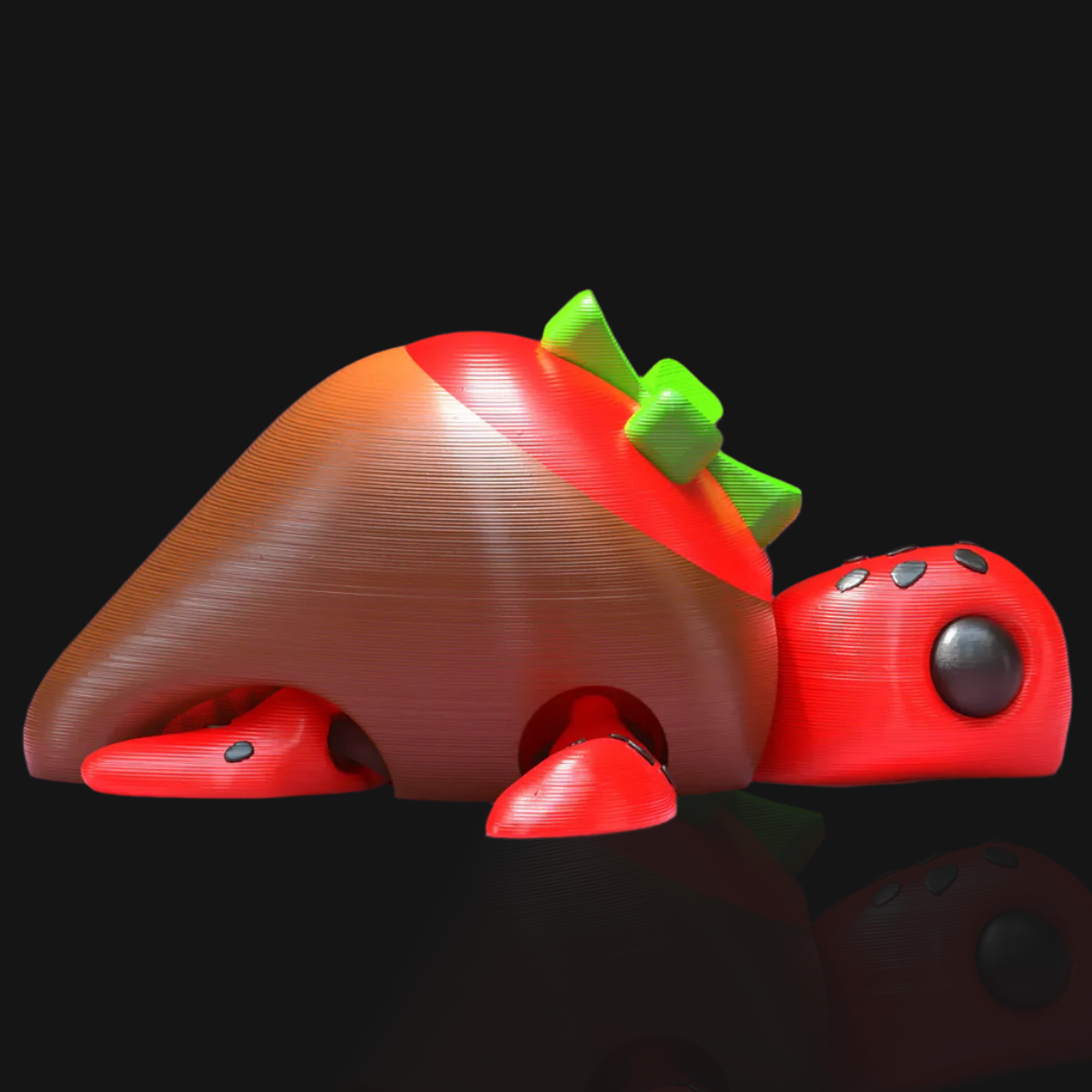 Chocolate Covered Strawberry Turtle | Articulated Flexi | 3D Printer M