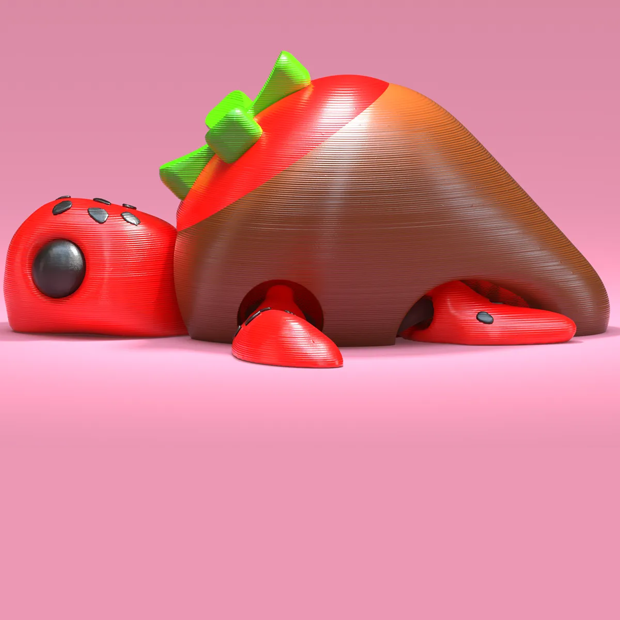 Chocolate Covered Strawberry Turtle | Articulated Flexi | 3D Printer M
