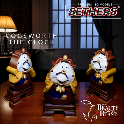 Cogsworth The Clock | Beauty and the Beast | 3D Printer Model Files