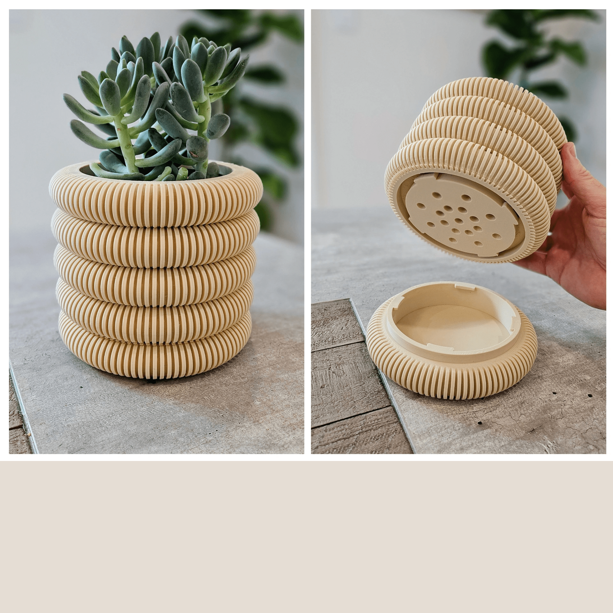 3d print self watering planter Coil Planter Hidden Self Watering