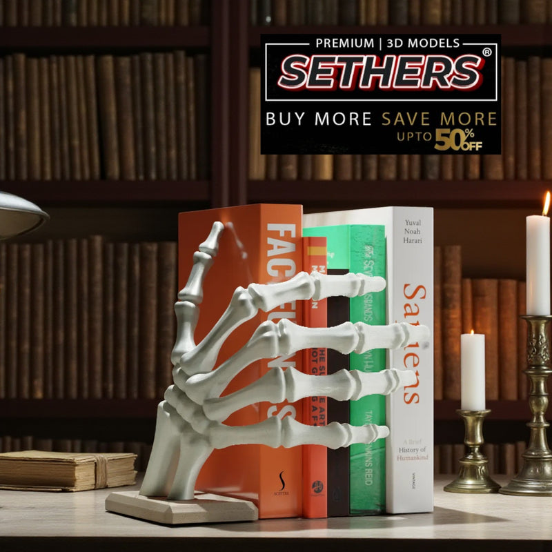 Skeleton Hand Bookstop Bookends | 3D Printing Models